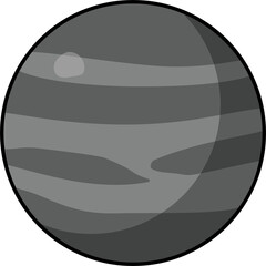 Neptune | Black And White Icon Set | Minimalist Planet Design — perfect for posters, branding, web design, educational projects etc.