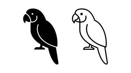Parrot icons with transparent background