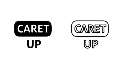 Caret up symbols with black and white outlines