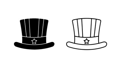 Top hats with star detail with transparent background
