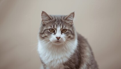 Obraz premium White and gray house cat