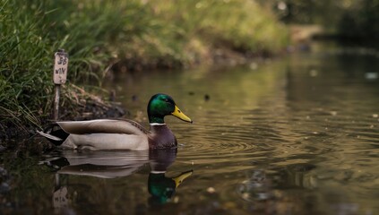 Obraz premium Wild Female Mallard Duck (Anas Platyrhynchos) in Nature