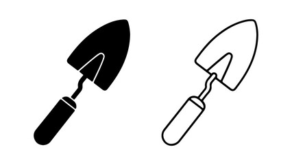 Gardening trowel icon with transparent background