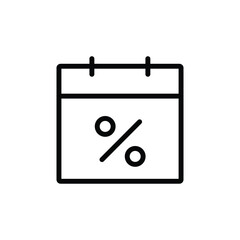 Discount line icon design calendar discount day