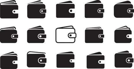 set of a vector graphic of walleticon template