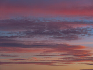 colorful sunset clouds, summer time