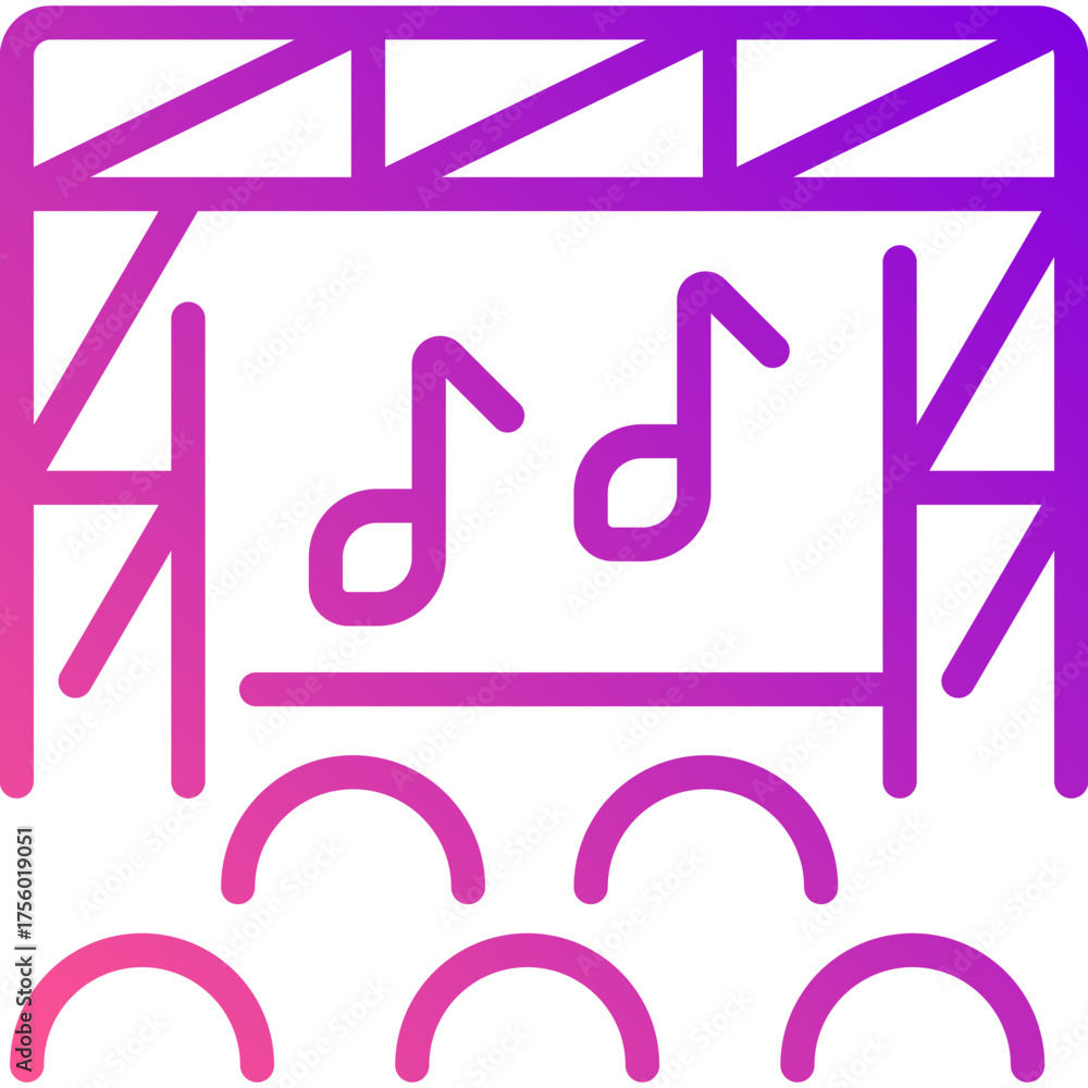 Wall mural stage gradient line icon