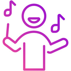 singer gradient line icon