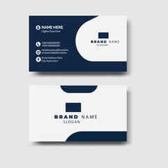 Modern dark blue and white business card design template