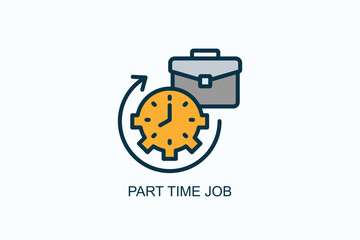 Part Time Job Icon Or Logo Isolated Vector Illustration