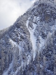 Amazing panorama in winter in a sunny day mountain peak, Austria