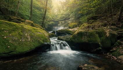 Tiny waterfall in the woods