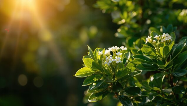 Sunlit Kalanchoe leaves creating a stunning backdrop