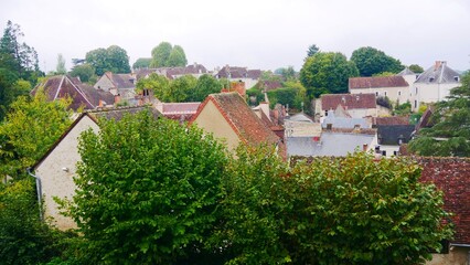 Rues et maisons du village de Le Blanc dans l'Indre région Centre-Val de Loire France Europe