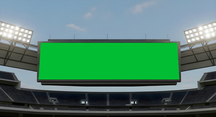 Stadium LED Billboard Mockup with Green Screen &mdash; Mockup Billboard LED Stadion