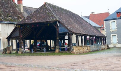 Ancienne halle de Saint-Sévère-sur-Indre dans l'Indre région Centre-Val de Loire  France Europe