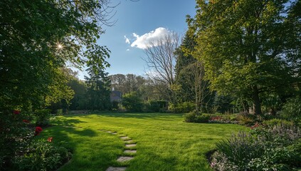 Naklejka premium Sky Above the Garden Landscape