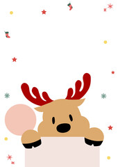 christmas reindeer with red ribbon