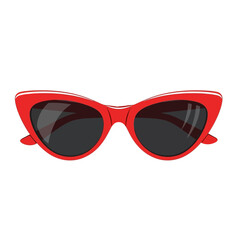 Stylish red cat eye sunglasses for a fashionable look.