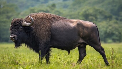 The endangered majestic large bovine native to Asia, known as the black bison or Thai buffalo, is a protected species.