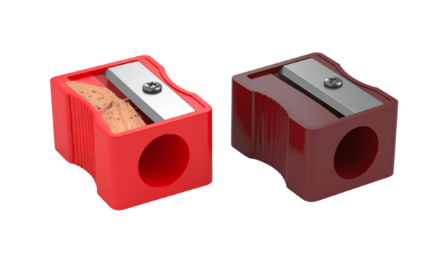 Twin variations of classroom pencil sharpeners isolated on transparent background