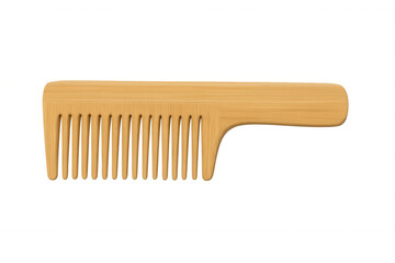 Wooden hair comb for men and women, natural grooming tool for styling and detangling, isolated on transparent background