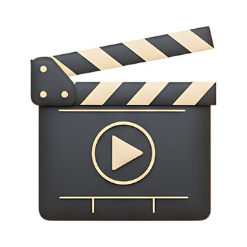 A movie clapperboard icon is a vector illustration often isolated in black and white for film production action scenes
