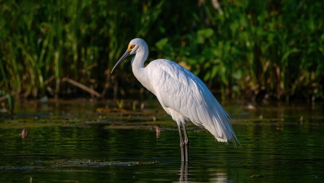 White Bubulcus Ibis in Natural Habitat