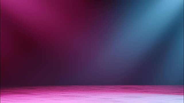 Stage bathed in soft pink and blue lighting, generating dramatic visual for ambiance performance environments professional video 4k