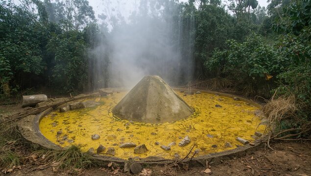 Environmental conditions at a conventional oil extraction site featuring traditional refining operations, tourism, technology, splash effects, energy, oil sector, and ecological aspects - Powered by Adobe