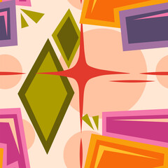 Atomic Mid Century Seamless Pattern
