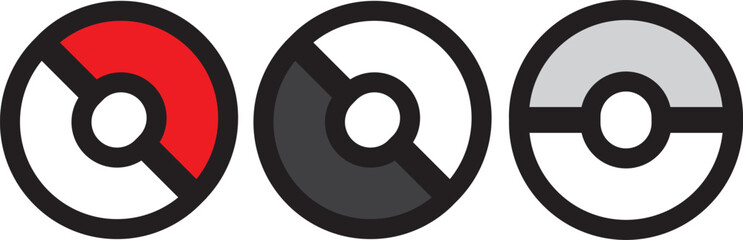 pokeball icon flat vector. Pokeball icon on a transparent background  © MDneamul