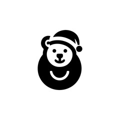 Festive Bear in Santa Hat A Whimsical Vector