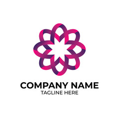 Abstract Gradient Petal Star Logo with Modern Symmetrical Design