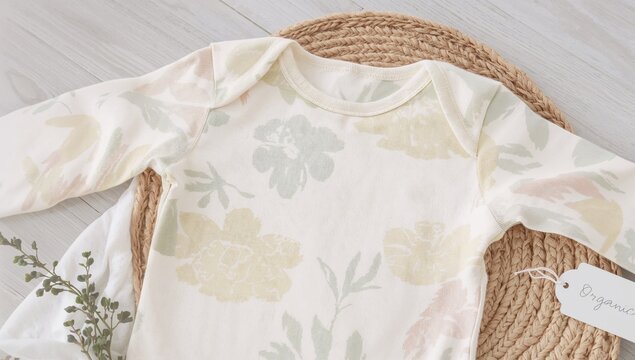 Gender-neutral infant outfit made from organic cotton, stylish newborn apparel - Powered by Adobe