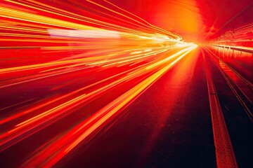 Vehicle light streaks through a tunnel for transportation or highway safety concepts