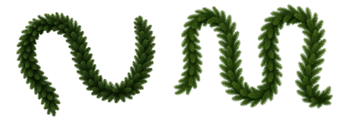 Set of pine branches. Greenery. Christmas. Decoration.