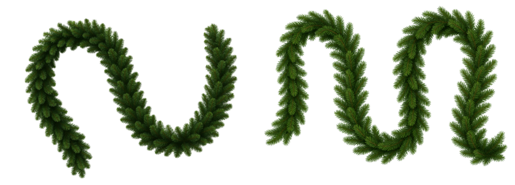 Set of pine branches. Greenery. Christmas. Decoration.