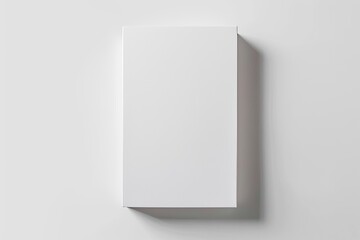 White Blank Box Mockup on White Background for Package Presentation