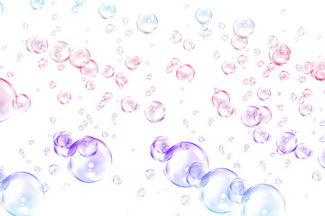Bubbles Rising in Colorful Patterns Over a White Background - Clean Background Trending Item for Vibrant Decor