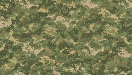 Seamless hexagonal pattern with military camouflage design