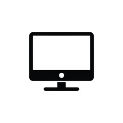 Black Desktop Computer Display with Stand Isolated on Transparent Background