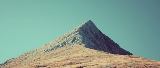 Majestic mountain peak against teal sky nature landscape photography