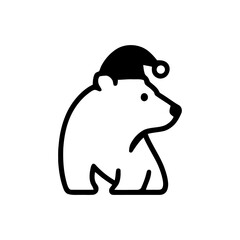 Festive Bear in Santa Hat A Minimalist Christmas