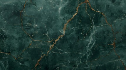 Luxurious deep green marble background with intricate shimmering gold veins creating an opulent natural stone texture perfect for elegant design projects and surfaces.