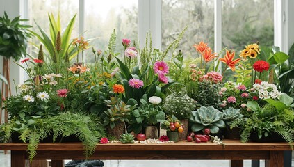 Fototapeta premium Growing blossoms indoors: an exploration in plant science