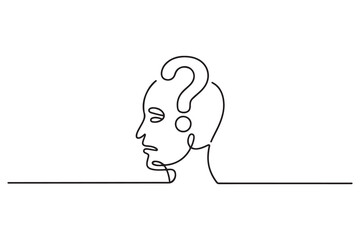 confusion icon. Thin linear style design. one line Icon drawing with white background