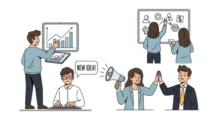 Dynamic Business Team Collaboration Innovating, Strategizing, and Achieving Success Together