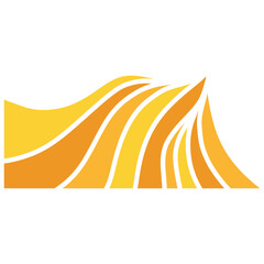 Cartoon Graphic of Orange Waves