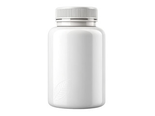 Blank White Supplement or Vitamin Bottle Isolated | Empty Pill Jar Mockup, Medicine Container PNG, Dietary Supplement Packaging, Nutrition Bottle Template, White Vitamin Jar on Transparent